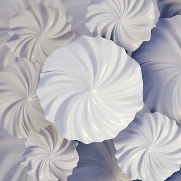 Arreglo Floral Capullos Florecientes Blancos Plantilla Diseño Abstracto Representación Ilustración —  Fotos de Stock