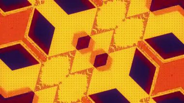 Soyut geometrik tasarımı olan dijitalsiz döngü animasyonu. Bileşim bir dinamizm ve enerji hissi yaratıyor. Çağdaş ve grafik tarzı. 3D görüntüleme. 4K, Ultra HD çözünürlüğü