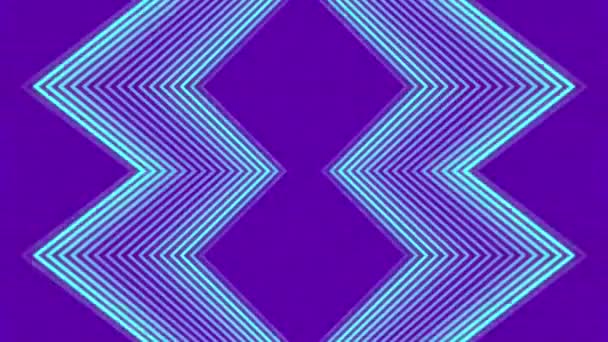 ブルーネオンライトを実行した抽象対称幾何学模様のデジタルシームレスループアニメーション 3Dレンダリング ウルトラHd解像度 — ストック動画