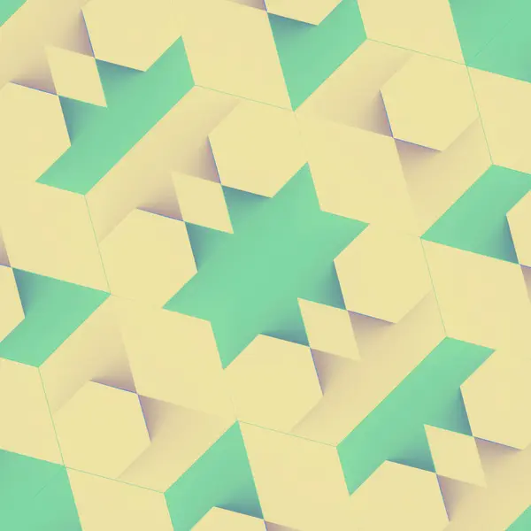 Színes Háromdimenziós Kaleidoszkópos Digitális Illusztráció Geometriai Formák Élénk Színekben Beleértve — Stock Fotó