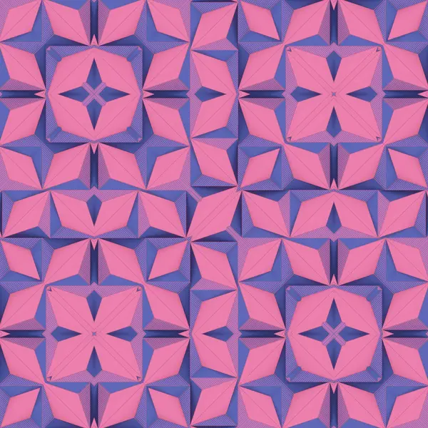Lumoava Kaleidoskooppi Vaaleanpunainen Violetti Geometrisia Muotoja Ainutlaatuinen Silmiinpistävä Tausta Digitaalinen — kuvapankkivalokuva