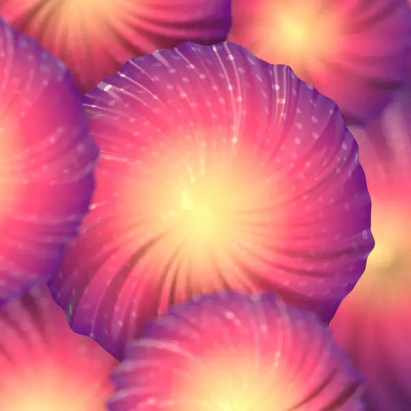 Kwitnące Pąki Kwiatowe Modnym Gradientem Renderowanie Ilustracji Cyfrowej Szablon Projektu Zdjęcie Stockowe