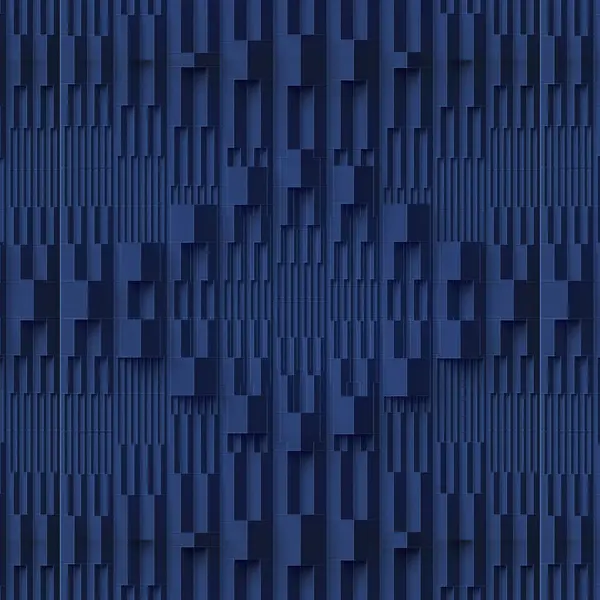 Weergave Digitale Illustratie Van Ingewikkelde Geometrische Vormen Het Blauw Abstract Rechtenvrije Stockfoto's