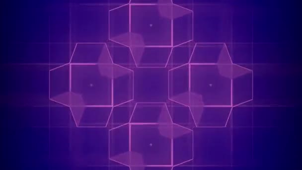 Efecto Fascinante Transformar Cuadrados Púrpura Animación Bucle Sin Costura Digital — Vídeos de Stock