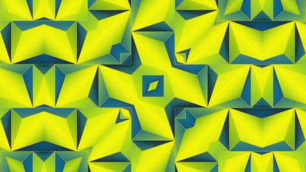 Fascinerende Digitale Naadloze Lus Animatie Van Geel Groene Geometrische Vormen — Stockvideo