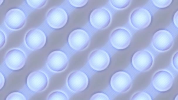 Fascynująca Grafika Ruchu Błyszczących Niebieskich Okrągłych Przycisków Oświetlonych Niebieskim Światłem — Wideo stockowe