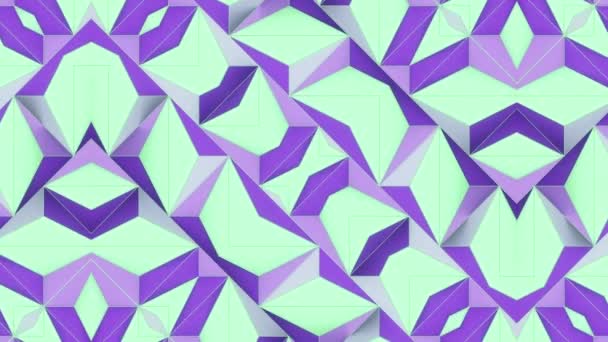 Digital Seamless Loop Animation Intricate Geometric Shapes Bright Neon Colors — Stock Video