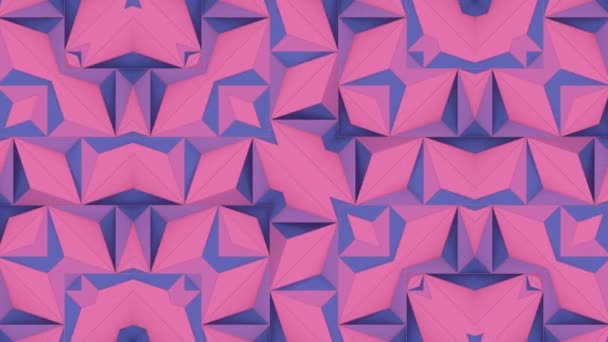 Caleidoscópio Hipnotizante Formas Geométricas Rosas Roxas Detalhes Intrincados Tons Vibrantes — Vídeo de Stock