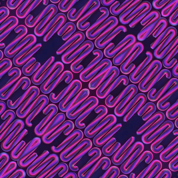 数字插图 具有一系列形似字母S或蛇形的风格化波浪形线条的图案 带有紫色色调的暗色图案 现代的抽象风格 3D渲染 图库照片