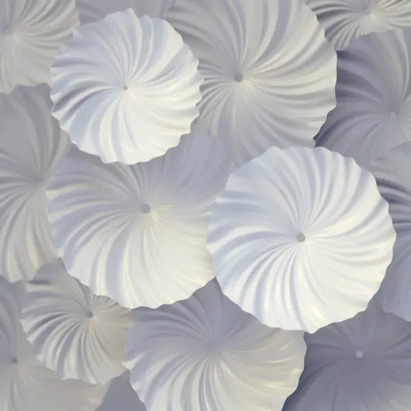 Digitale Illustratie Achtergrond Met Wit Bloeiende Bloemknoppen Moderne Weergave Grafisch Stockafbeelding