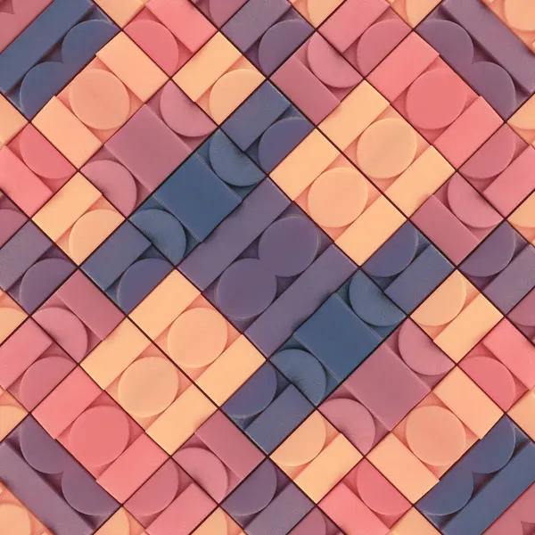 Geometric Symmetrical Pattern Intertwining Shapes Shades Pink Orange Blue Purple Stock Picture