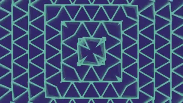 Оптическая Иллюзия Преобразования Рисунка Треугольных Геометрических Фигур Светло Синего Цвета — стоковое видео