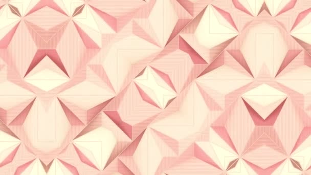 Elegant Roz Alb Redând Forme Geometrice Mișcare Buclă Fundalul Abstract — Videoclip de stoc