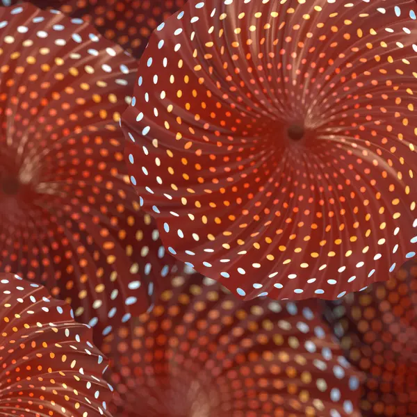 Чарівні Інопланетні Квіти Візерунком Яскравих Палаючих Крапок Візуалізація Цифрової Ілюстрації Ліцензійні Стокові Фото