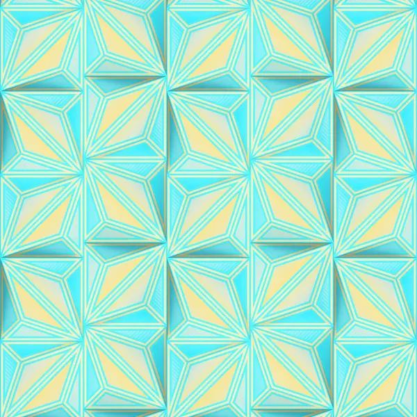 Абстрактный Трехмерный Фон Цифровой Иллюстрации Синими Желтыми Геометрическими Рисунками Сложные Стоковое Изображение