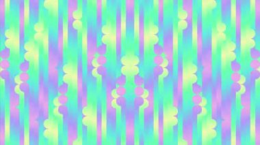 Renkli, sürekli değişen, hassas pastel gölgelerin kusursuz bir şekilde birbirine aktığı simetrik desenli dijital döngü animasyonu. 3D görüntüleme. 4K, Ultra HD çözünürlüğü