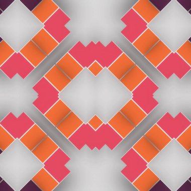 Geometrik desenlerin ve renklerin büyüleyici bir kaleydoskobu. 3d dijital resimleme