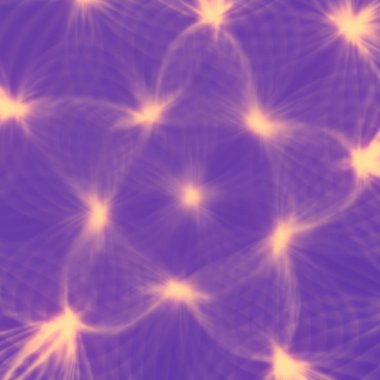 Mor bir zemin üzerinde ince parlak turuncu çizgilerden oluşan bir deseni olan soyut dijital illüstrasyon, alan etkisi derinliğinde. 3d oluşturma