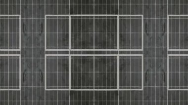 Hareket halindeki minimalist bir desen, simetrik dikdörtgen şekillerin karanlık bir arkaplana karşı ince bir dokuya dönüştürüldüğü yer. Dijital dikişsiz döngü animasyonu. 3D görüntüleme 4K
