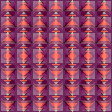 Mor bir arka planda renkli çizgili koni deseni. Simetri ve ışık dokuları bir kaleydoskop etkisi ve optik illüzyon yaratır. 3d dijital resimleme