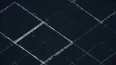 Parlak beyaz çizgilerin elmas şeklini oluşturduğu soyut geometrik bileşim. Koyu arkaplan zıtlık yaratır. Minimalist tarzda. Optik yanılsama. 3d canlandırma döngüsü 4K
