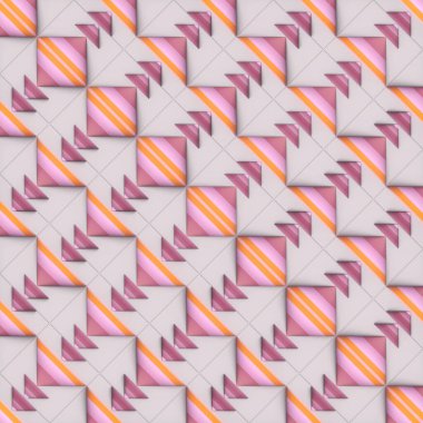 Pembe ve mor bir gradyanı olan çizgili konik şekillerin simetrik deseni. Kompozisyon sonsuz hareket illüzyonu yaratır. 3d oluşturma