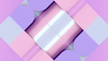 Optik sanat tarzı döngü animasyonu. Renkli şekiller, simetrik olarak dönüşen dinamik bir geometrik desen oluşturur. Bileşimi minimalistik, kesin ritmik hareketlerle. 3D görüntüleme 4K