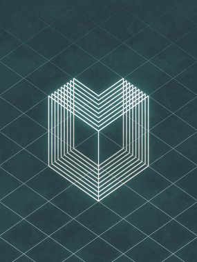 Digital composition of intersecting diagonal lines creating a dynamic pattern. The style is geometric minimalism. 3d rendering illustration