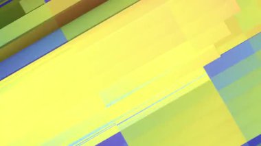 Değişik genişlik ve yüksekliklerde çoklu dikdörtgen bloklardan oluşan tekrarlanan renkli bir desen ile döngü animasyonu. 3D görüntüleme 4K