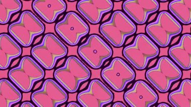 Parlak, soyut arkaplan ve köşegen şekil değiştirme. Karşıt palet pembe, mor ve sarı. Kusursuz, döngüsel ve hipnotik pop sanatsal animasyon. 3D görüntüleme 4K