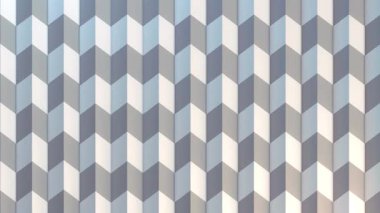 Kusursuz 3D animasyon. Geometrik şekilli merdiven şekilli elementler var. Pastel mavi ve gri tonlarda minimalist, hacimsel paneller. Şık ve modern arka plan 4K