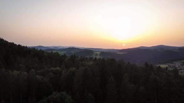 Beelden Van Een Drone Van Een Zonsondergang Zomer Het Beierse — Stockvideo
