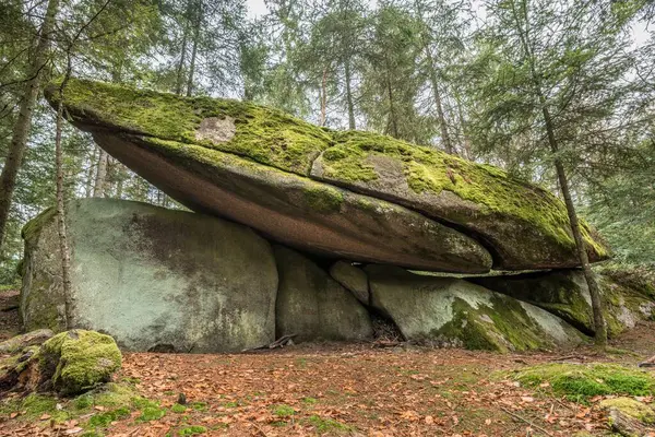 Space ship rock near Thurmansbang megalith granite rock formation in bavarian forest, Germany