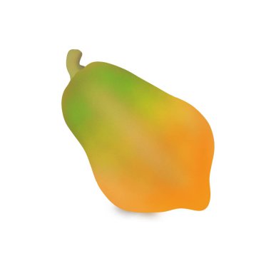 Beyaz arka planda papaya meyvesi.