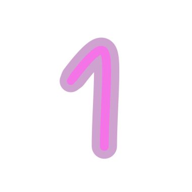 Number 0 pink c'olor on white background. clipart