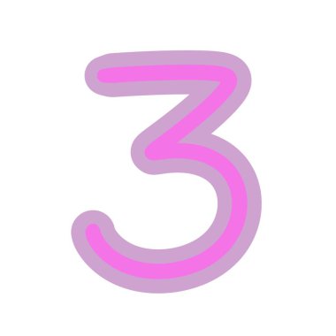 Beyaz arkaplanda 0 numara pembe c 'olor.