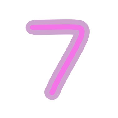 Beyaz arkaplanda 0 numara pembe c 'olor.