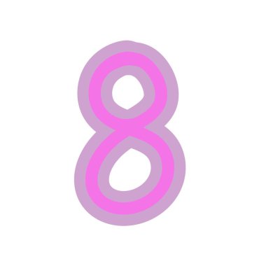 Beyaz arkaplanda 0 numara pembe c 'olor.