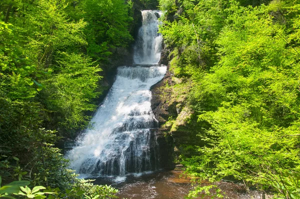 stock image the landmark Dingmans falls in the delaware water gap on a sunny day in Eastern Pennsylvania.