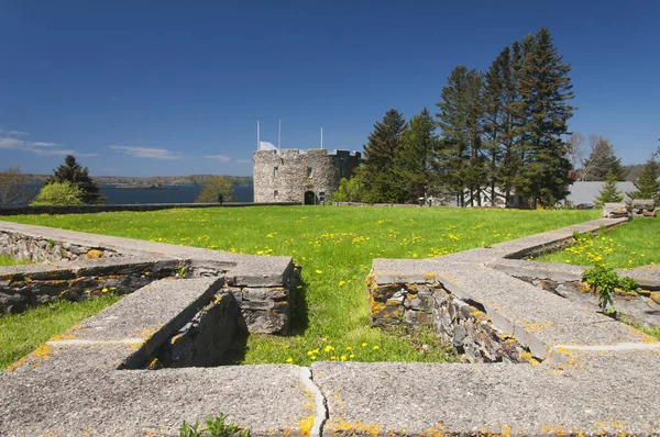 stock image the landmark and historic Fort William Henry in New Harbor Bristol Maine on a sunny blue sky day.