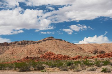 Nevada 'nın Moapa Vadisi' ndeki Ateş Vadisi Parkı 'ndaki dramatik manzara.