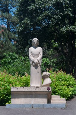 A statue of Jesus Christ at the historic Saint Josephs Oratory of Mount Royal in Montreal canada.