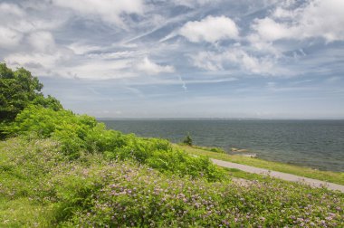 Rocky point state park and Narragansett bay in Warwick Rhode Island. clipart