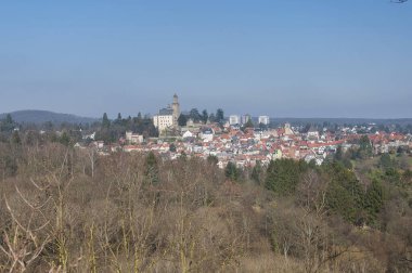 an aerial view of kronberg Germany village on a winter day. clipart