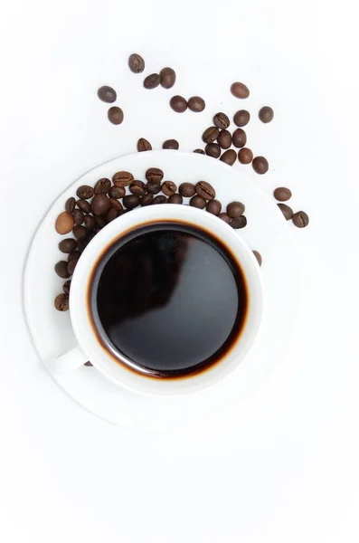 コーヒーイメージコーヒーラテとコーヒー豆 — ストック写真