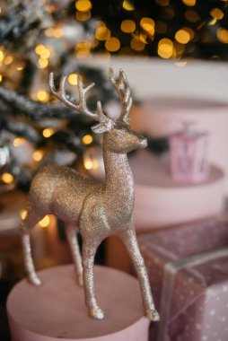 Kartpostal için Noel geyiği arka planı