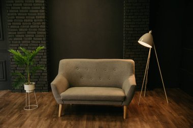 A room with black walls