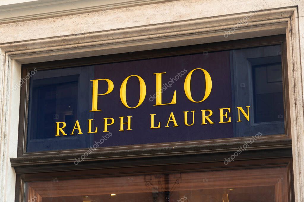 Rome, Italy - September 30, 2019: Polo Ralph Lauren store. The American Ralph Lauren Corporation is known for the clothing, marketing and distribution of apparels, accessories, and fragrances