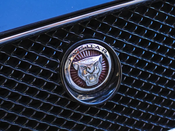 Berlin Niemcy Lutego 2022 Godło Jaguara Jaguar Luksusowy Pojazd Marki — Zdjęcie stockowe