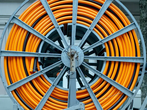 stock image Broadband large cable coils with wires